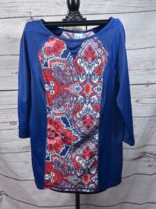 NWT Swimsuits For‎ All Aquabelle Size 8 Patterned Swimsuit Top